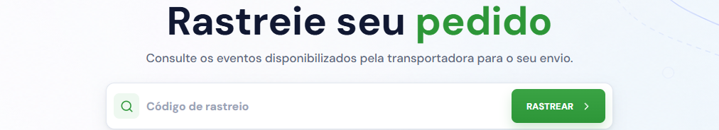 Página pública do Veolog com o campo para consultar um código de rastreamento